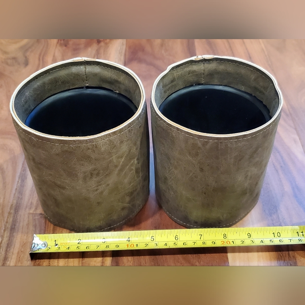 Set of 2 Hobby Lobby Leather-look Planters - Picture 2 of 5